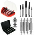 thumbnail image 1 of Kit de extractor de tornillos de acero al cromo vanadio, extractores de acero para herramientas con ranura en espiral para zurdos para un mejor agarre en tornillos dañados o pelados, compatibilidad, 1 of 5