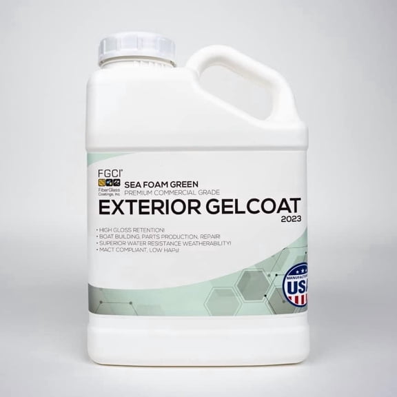 FGCI - 1 Gallon Marine Grade Gelcoat Kit for Boat Building, Patching, and Repair (Sea Foam Green)