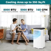Costway 8000 BTU Portable Air Conditioner with Fan and Dehumidifier Remote Control