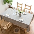 thumbnail image 2 of Jinsinto Rectangular Stain-Proof Tablecloth Outdoor Waterproof Table Cloth Cotton and Linen Table Cloth Suitable for Kitchen, Garden, Birthday Decoration(Brown square,140 x 140cm), 2 of 5