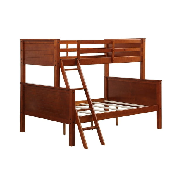 Your Zone Wooden Convertible TwinOverFull Bunk Bed, Walnut