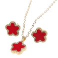 thumbnail image 4 of Collar de Flores Yinane con Pendientes Conjunto de Joyería para Mujer Rojo, 4 of 8