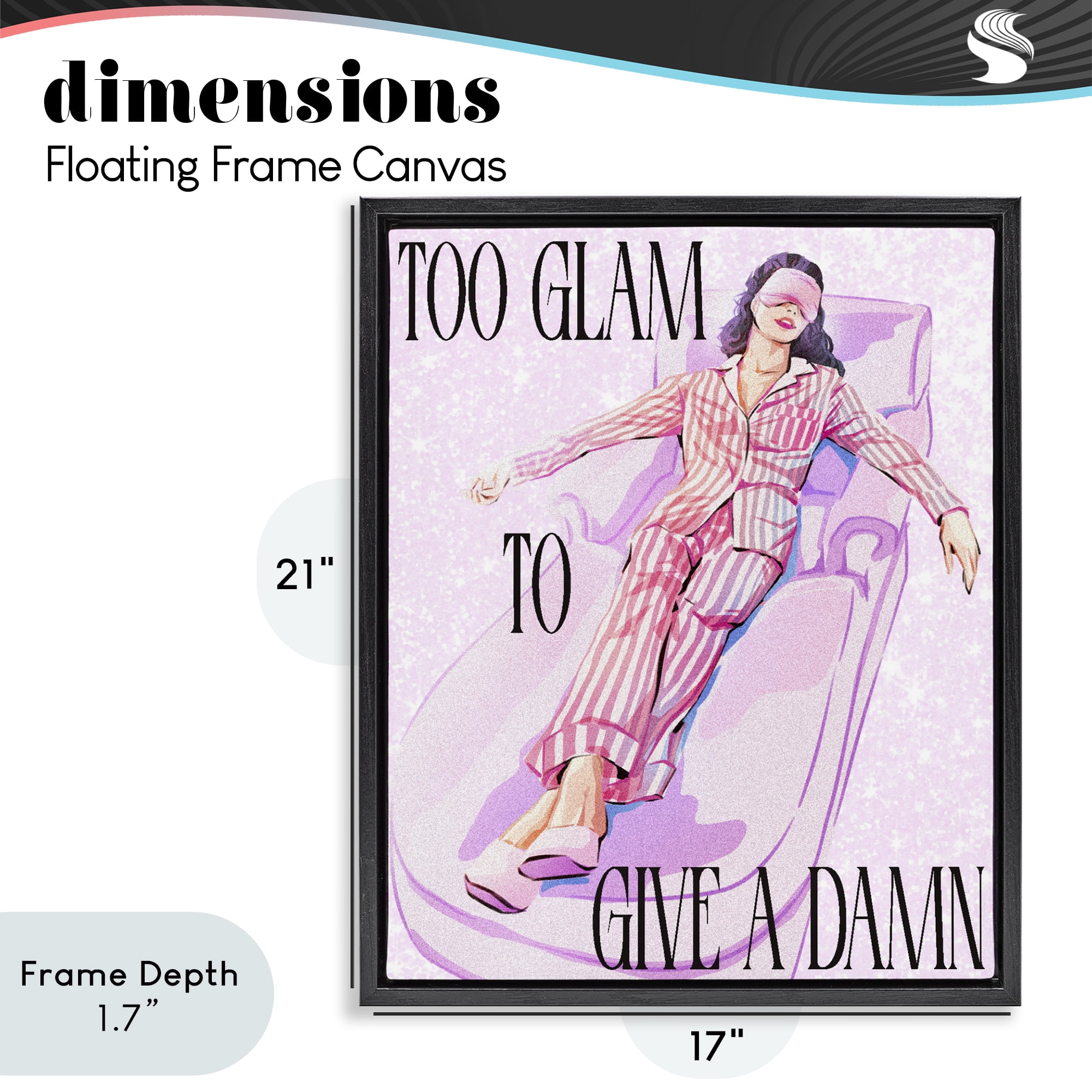 Stupell Industries To Glam To Care Black Framed Floater Canvas Wall Art, design by Ziwei Li