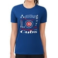 thumbnail image 4 of Women's G-III 4Her by Carl Banks Royal Chicago Cubs Super-Slim Fit Lightweight Collage Team Graphic Crew Neck T-Shirt, 4 of 5