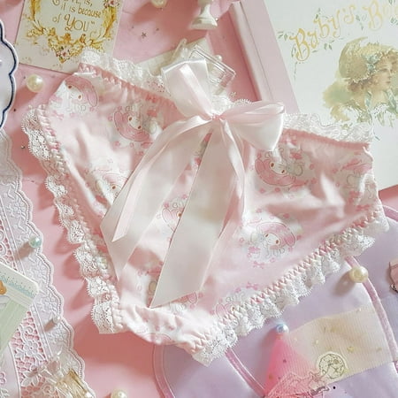 Sanrio Cute Cartoon Underwear Cinnamoroll Kawaii Anime Girly Briefs Sexy Ribbon Bow Thong Pants The Middle Lolita Lingerie Gift