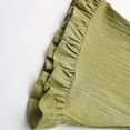 thumbnail image 5 of Virmaxy (12Months-7Years) Girls' Fashion Casual Solid Color Basic T-shirt Toddler Wooden Ear Lace Lace Shirt Children's Sleeveless Cotton Linen Top Summer Casual Trend Pullover Shirt Green 2 Years, 5 of 9