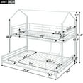 thumbnail image 5 of Metal House Bunk Bed Twin over Full, Can Be Convertible to 2 Beds, Heavy-Duty Metal Bunk Bed Frame with Inclined Ladder and Safety Guardrails, No Box Spring Needed, White, 5 of 9