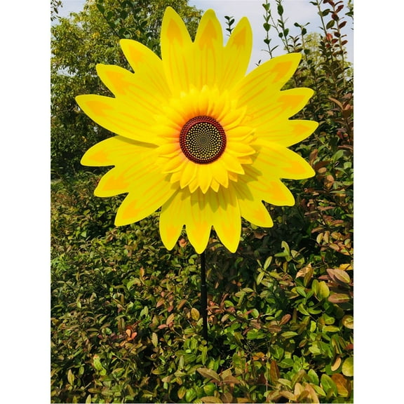 Colorful Sunflower Windmill-for Decoration Outside Yard, Cute Sunflower Windmills Plastic Wind Spinners Daisy Flower Windmills Outdoor Decoration for Yard, Garden, Lawn, Patio