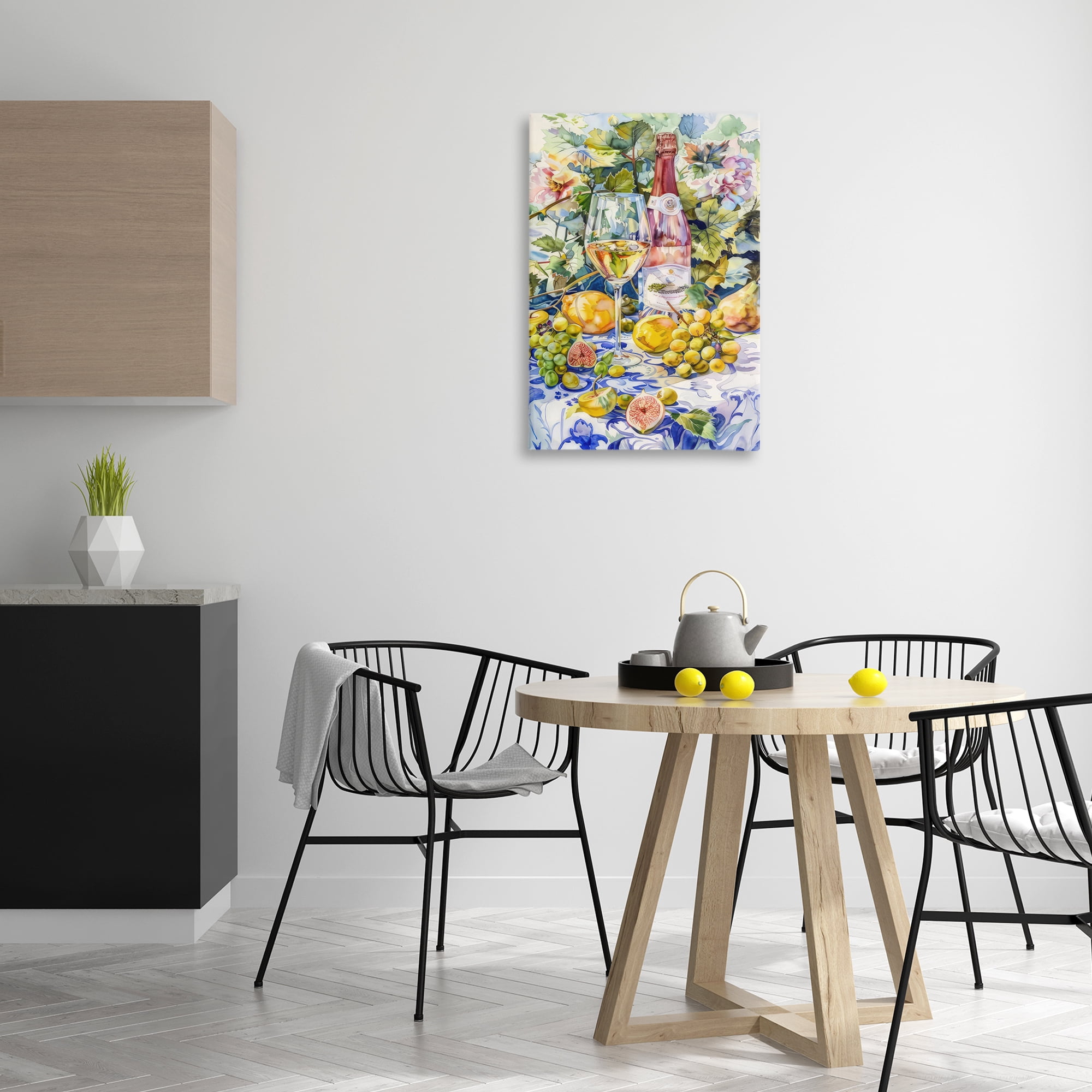Stupell Industries Grape Vines Wine Glass Food & Beverage Painting Wrapped Canvas Art Print Wall Art, 20 x 30