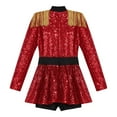 thumbnail image 5 of Aiihoo Kids Girls Shiny Sequins Jumpsuit Christmas Leotard Dress Uniform Red 10, 5 of 6
