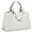 White, variant on Women's Vegan Leather Top Handle Satchel Handbag Medium Tote Bag, White