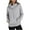 Grey, variant on EDFBUYKRS Female Long Sleeve Hoodie 2026 Fall Women's Cowl Neck Pullover Hoodie Long Sleeve Solid Color Drawstring Sweatshirt Top with Convenient Pocket S