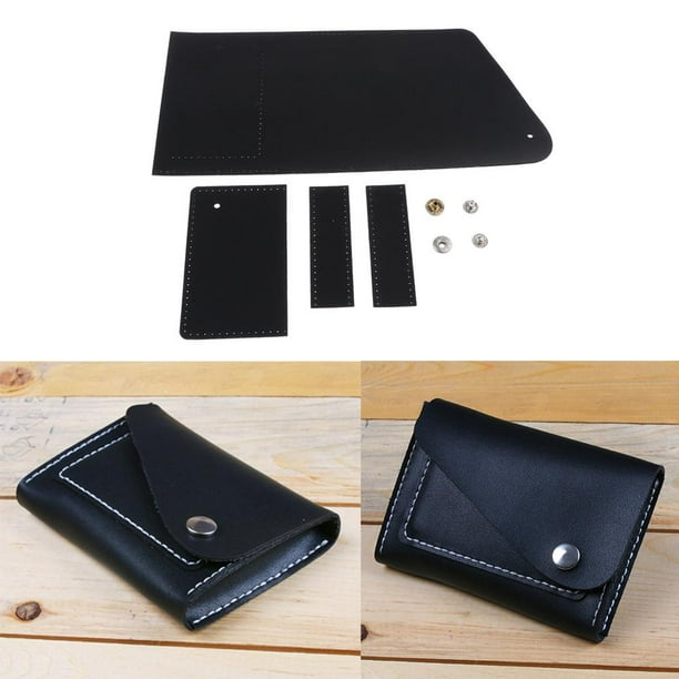 de de material cuero para bricolaje Cartera para hombre de fabricación de carteras de material cuero plegables hechas para hombres - Monedas y Negro perfecl Patrón de monedero de billetera de bricolaje