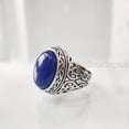 thumbnail image 3 of Lapis Lazuli Mans Ring, Natural Afghani Lapis Lazuli, Silver Jewelry, 925 Silver Ring, Birthday Gift, Heavy Mens Ring, Arabic Design, Ottoman Style Ring, Christmas, Turkey Mens Signet Ring, 3 of 7