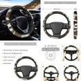 thumbnail image 3 of Renewold Black Brown Cow Print Car Seat Cover 11 Pieces Full Set with Auto Steering Wheel Cover Car Coasters Shift Knob Handbrake Protector Auto Headrest Cover Auto Accessories Universal Fits, 3 of 7