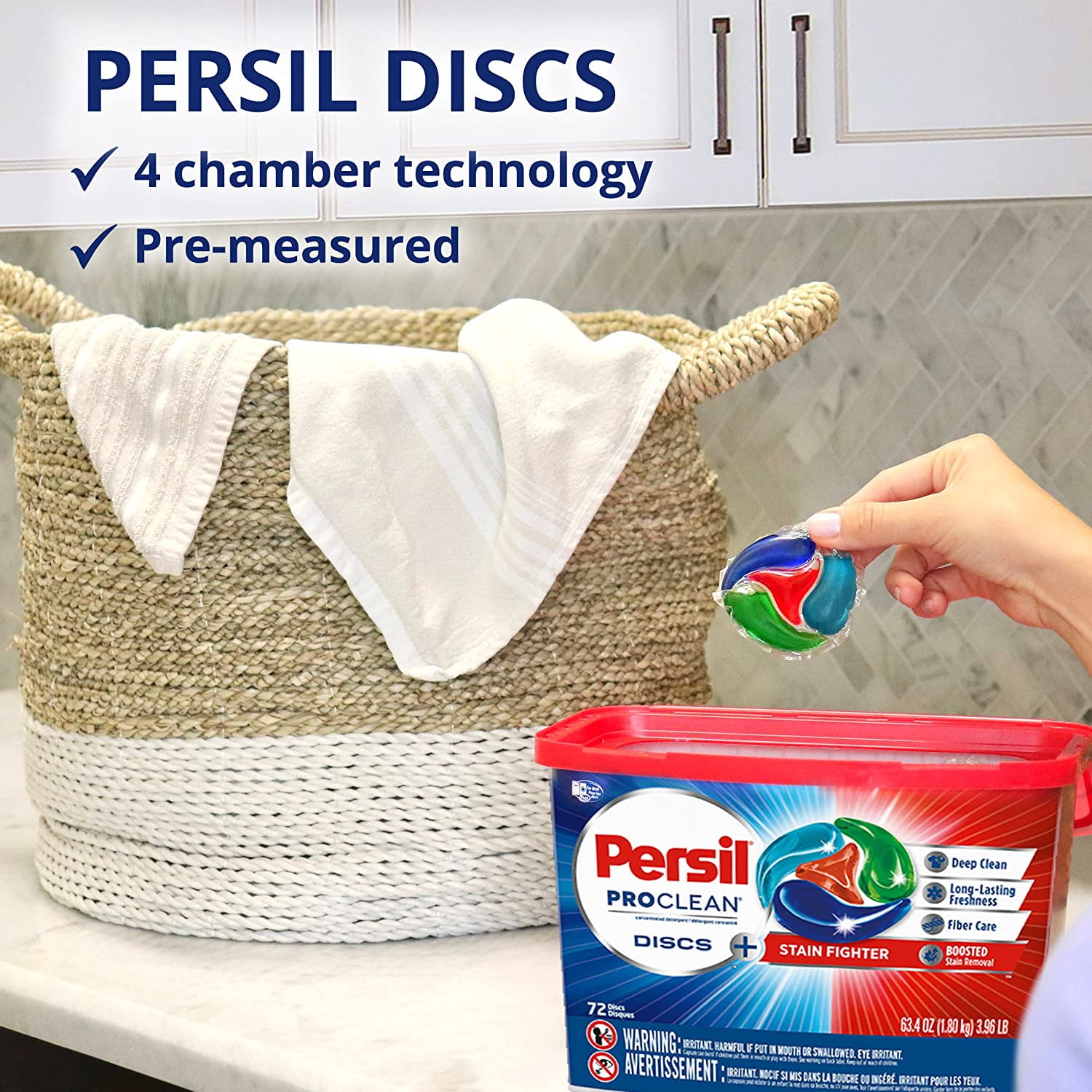 Buy Persil Discs Laundry Detergent Pacs, Stain Fighter, 38 Count, Pack