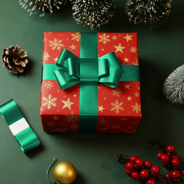 Rollo de Cinta de Pvc Mate de 5 Metros | Cinta Multicolor para Envolver Regalos, Azul, Dorado, Rojo, Plateado y Verde | Cinta Decorativa para Navidad, Cumpleaños, Cajas de Regalo, Manualidades Floral