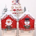 thumbnail image 3 of Fundas para respaldo de silla con sombrero rojo para mesa de cena navideña de Papá Noel y Papá Noel, decoraciones navideñas para el hogar, Año Nuevo 2023, 3 of 4