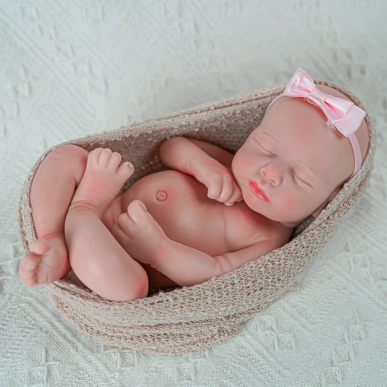 BABESIDE Lifelike Reborn Baby Dolls Girl - 12-Inch Realistic-Newborn Full  Platinum Silicone Body Real Life Baby Doll Sleeping Baby with Soft Body  Kids