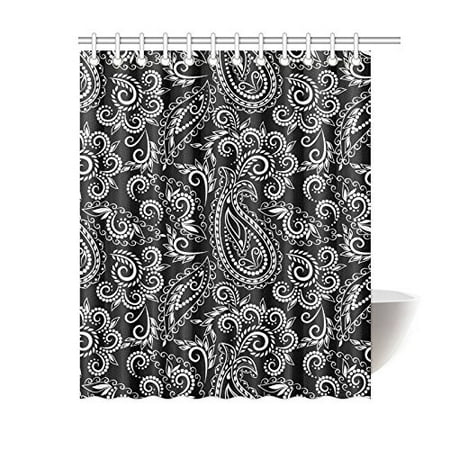 Black and white paisley shower curtain