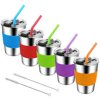 Stainless Steel Kids Cups with Lids and Straws,12oz Spill Proof Kids Tumbler with Straw,18/8 Steel Unbreakable Kids Drinking Glasses with Lid,Leak Proof Toddler Sippy Cups with Lid for Kids and Adults