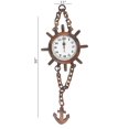 thumbnail image 2 of IH Casa Decor Wooden Ship Wheel Chain Clock With Anchor, 2 of 3