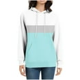 thumbnail image 3 of HAiming Color Block Hooded Sweatshirt for Women Casaul Long Sleeve Pullover Tops Hoodies with Pocket, 3 of 6
