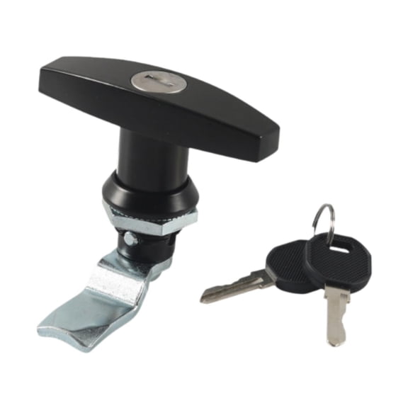 GUOOL T Handle Lock with Keys Tool Box Car RV Cabinet Cargo Hauler Shed Door Latch Black