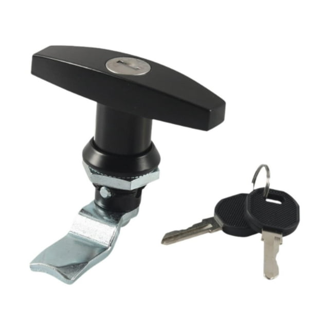 GUOOL T Handle Lock with Keys Tool Box Car RV Cabinet Cargo Hauler Shed Door Latch Black