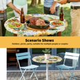 thumbnail image 6 of Elastic Fitted Round Tablecloth, Yellow Sunflowers Waterproof Stretch Table Cover for 55"-60" Tables, Spring Gnomes Hydrangea Daisy Plants Washable Outdoor Tablecloths for Patio, Picnic, Camping, 6 of 9