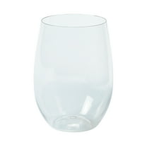 Plastic Clear Stemless Wine Glasses - Party Supplies - 12 Pieces