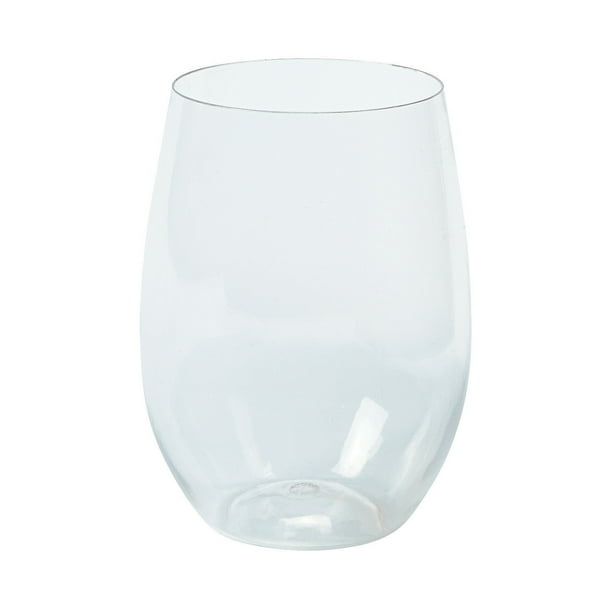 Plastic Clear Stemless Wine Glasses Party Supplies 12 Pieces