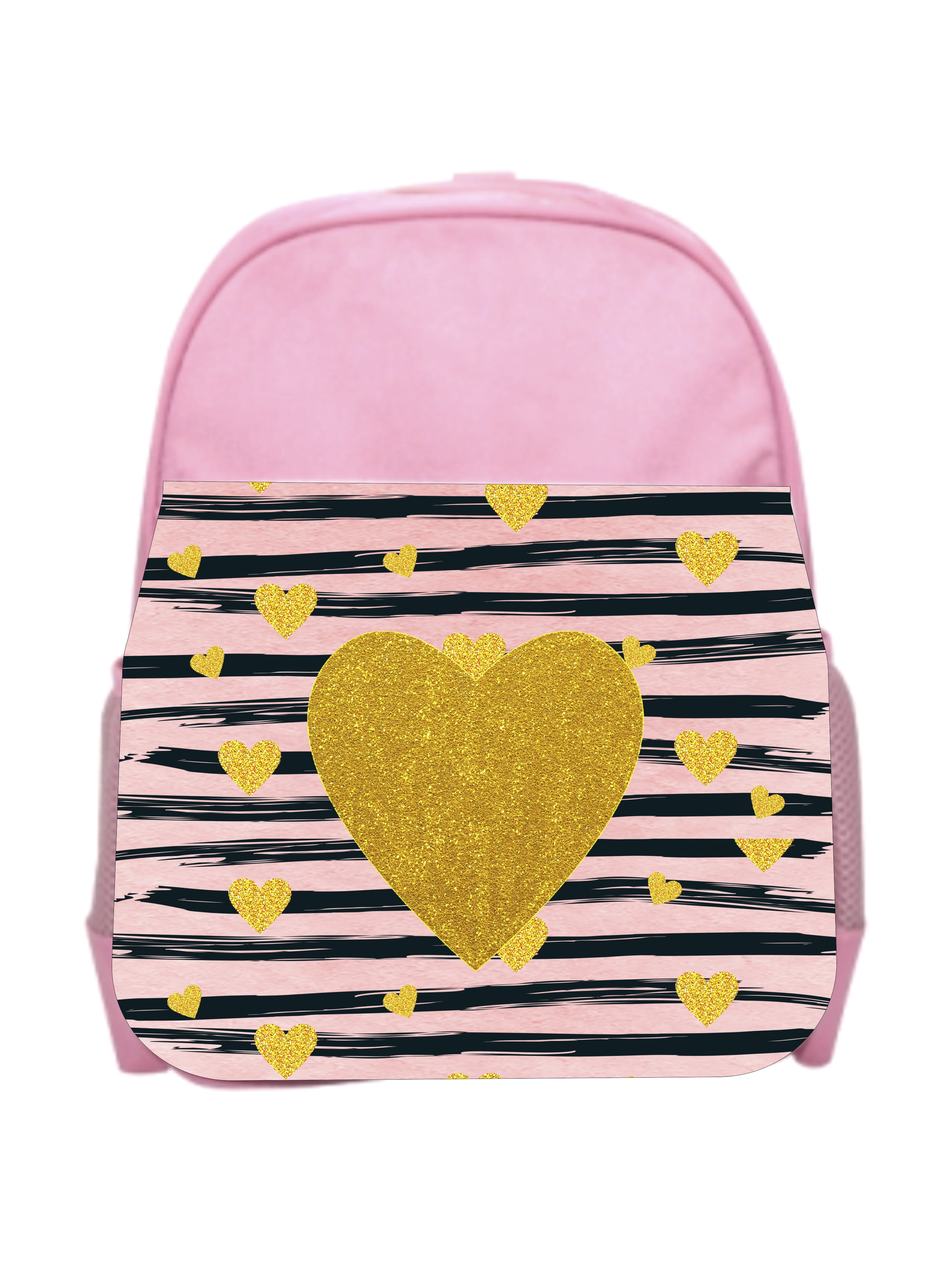 Hearts & Stripes Girls Pink Preschool Toddler Children's Backpack