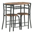 thumbnail image 4 of Seizeen Dining Set 3 Pieces, Wood Top Table & Chair 2 Seats With Metal Frame, Bistro Pub Tables & Sets With Storage Rack, Small Dining Table Sets For Home Kitchen Dining Room, Brown, 4 of 10