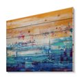 thumbnail image 2 of Designart 'Blue Meet Orange Abstract' Modern Print on Natural Pine Wood, 2 of 5