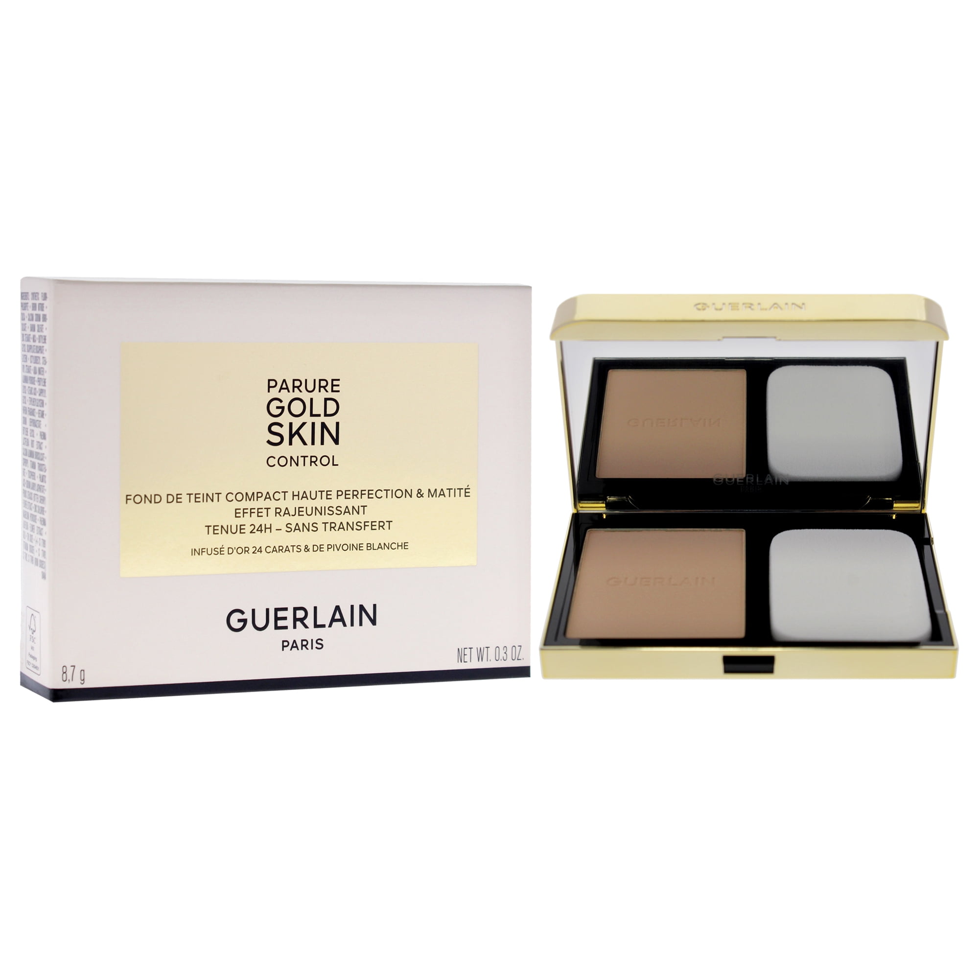Guerlain Parure Gold Skin Control Matte Compact Foundation - 1N Very Light Skin with Neutral Beige Undertones , 0.3 oz Foundation (Refillable)
