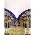 thumbnail image 6 of Hansber Women's Sequin Beaded Tassel Corset Bra Clubwear Crop Tank Tops for Performance Festival Belly Dance Royal Blue One Size, 6 of 7