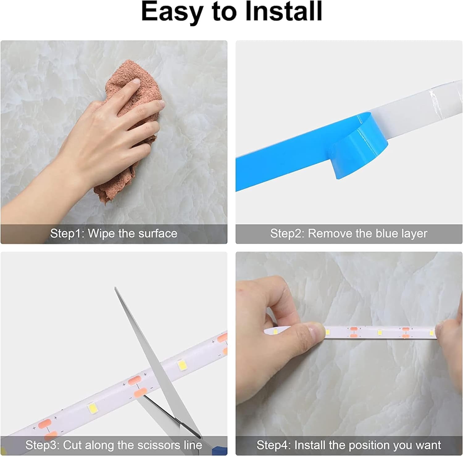 LED Strip Lights 5 M 300 LED Waterproof Flexible LED Strip Light Battery Powered Dimmable Cuttable Tape Lights Strip with Remote for Kitchen, Bedroom, Computer, TV, Birthday