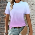 thumbnail image 5 of cocolona Womens Basic Cotton T-shirts Summer Crew Neck Short Sleeve Tops Fashion Casual Gradient Color Tees Blouses, 5 of 5