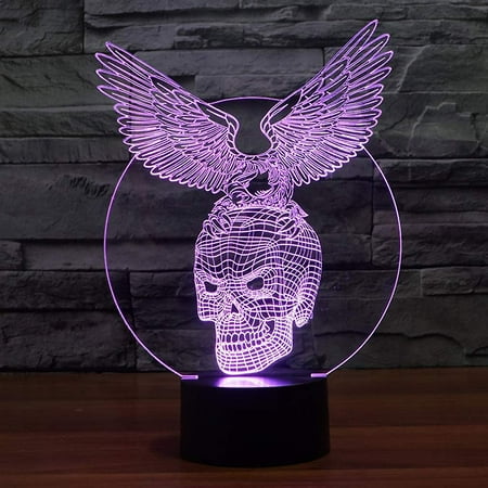 

7 Color Changing Night Lamp 3d Atmosphere Bulbing Light 3d Visual Illusion Led Lamp For Kids Toy Christmas Birthday Gifts (skull) Xq-3dc201