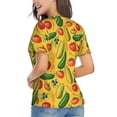 thumbnail image 3 of Honeii Colorful Vegetables Print Women's Classic V-Neck T-Shirt,Womens Fashion Tops,Stylish Everyday Top for Women, Casual Summer Spring Outfits Clothes-3X-Large, 3 of 5