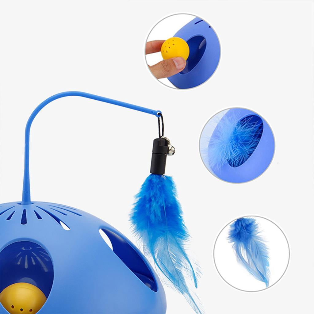 Cats Toys Funny Cats with Plastic Stick on Feet Hands Free Kitten Wand Interactive Cats Toys Electric Self for