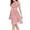 Pink, variant on Women's Lace Chiffon Dress, Knee-Length A-Line Formal Evening Gown, Short Sleeve Wedding Guest & Bridesmaid Dress, 5 Colors, Sizes S-XXL