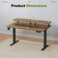 thumbnail image 2 of Homall 55" Wide Home Office Electric Height Adjustable Standing Desk Lifting Range 28~46" Computer Desk with Monitor Stand,Brown, 2 of 7