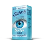 Splash Tears Long Lasting Artificial Tears, Moisturizing Eye Drops for Dryness, Grittiness, Irritation, Daily Use 0.5 Fl Oz