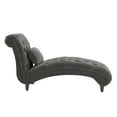 thumbnail image 3 of Weston Home Bowman Tufted Armless Chaise with Matching Pillow, Dark Gray Velvet, 3 of 7