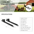thumbnail image 2 of Clamp on Pallet Forks 30” for Tractor 1500lbs Capacity Skid Steer Bucket Loader, 2 of 9