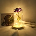 thumbnail image 2 of Abbracc Glass Bell Jar Display Dome Bamboo Base with Artificial Rose Bedside Table Lamp, 2 of 9