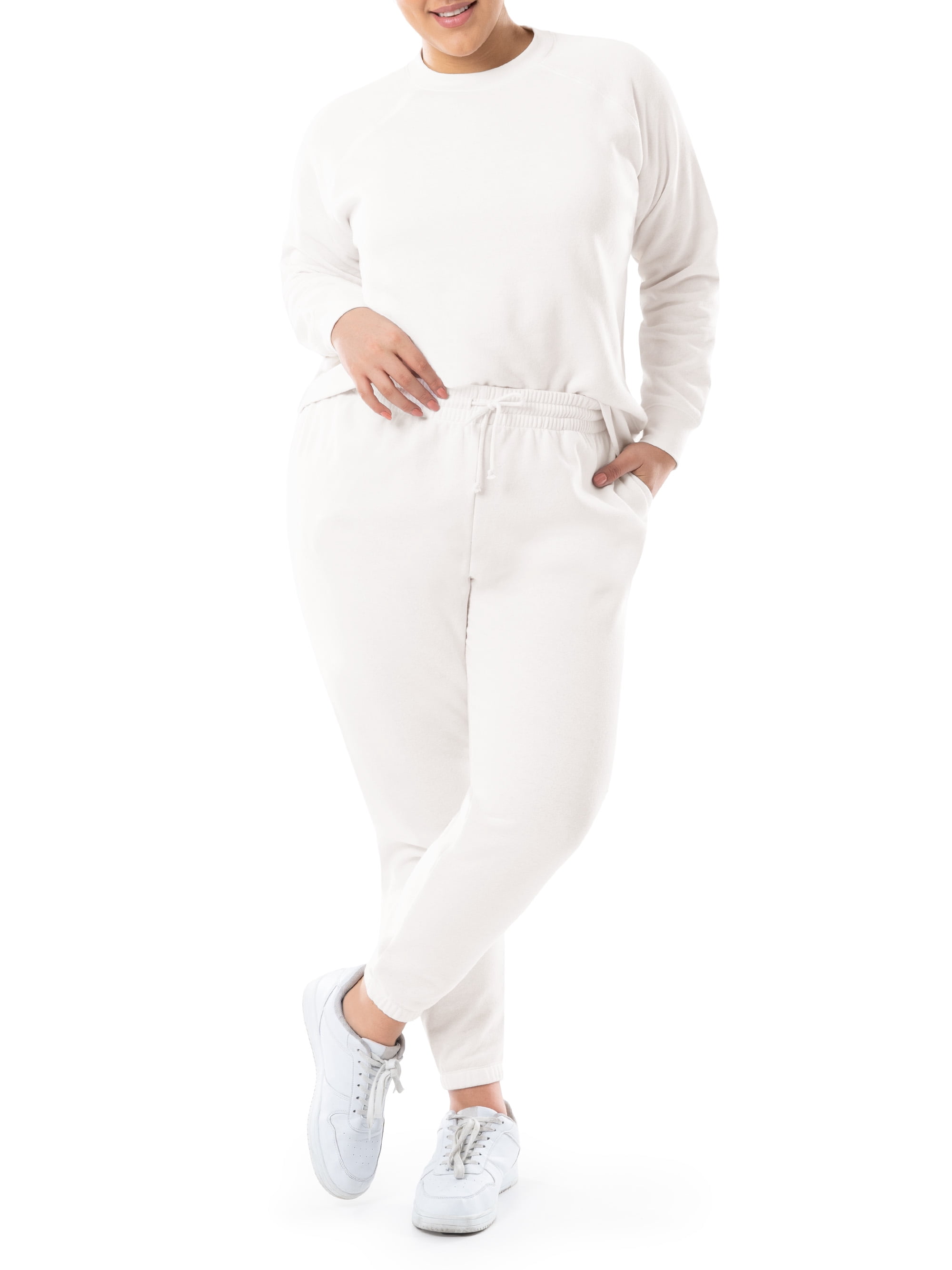 Terra & Sky Women's Plus Size Fleece Sweatshirt and Sweatpants Set, 2-Piece