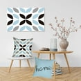 thumbnail image 5 of Set of 6 Geometry Throw Pillow Covers 18x18 Inch,Black and Curry Pale Blue Triangles Decorative Couch Pillow Cases,Modern Floral Linen Square Cushion Covers for Couch Bed Living Room Sofa, 5 of 6